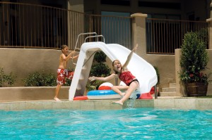 Even the most basic slide can add immense fun to a kid’s time in the pool. This one is from Aqua Action 