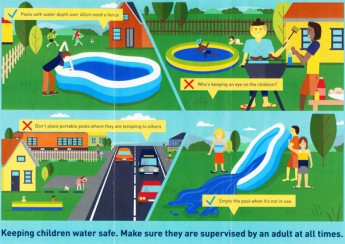 A pool safety brochure distributed by Christchurch and Auckland councils