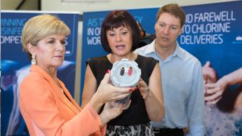 Julie Bishop MP, Minister for Foreign Affairs; Elena Gosse, AIS; Ross Vasta Federal Member for Bonner