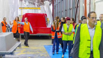 Guests tour the new facility