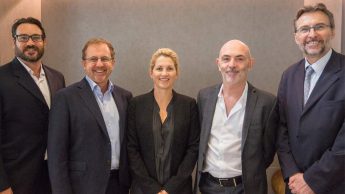 From left: Lindsay McGrath, SPASA Australia CEO; John O’Brien, SPASA Australia Director; Lynley Papineau, SPASA Australia President; Simon Grover, The Intermedia Group Managing Director; and Simon Cooper Managing Director Interpoint Events